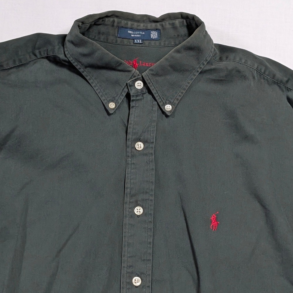 Polo Ralph Lauren The Blaire Button Down Shirt Mens XXL Green Long Sleeve Cotton